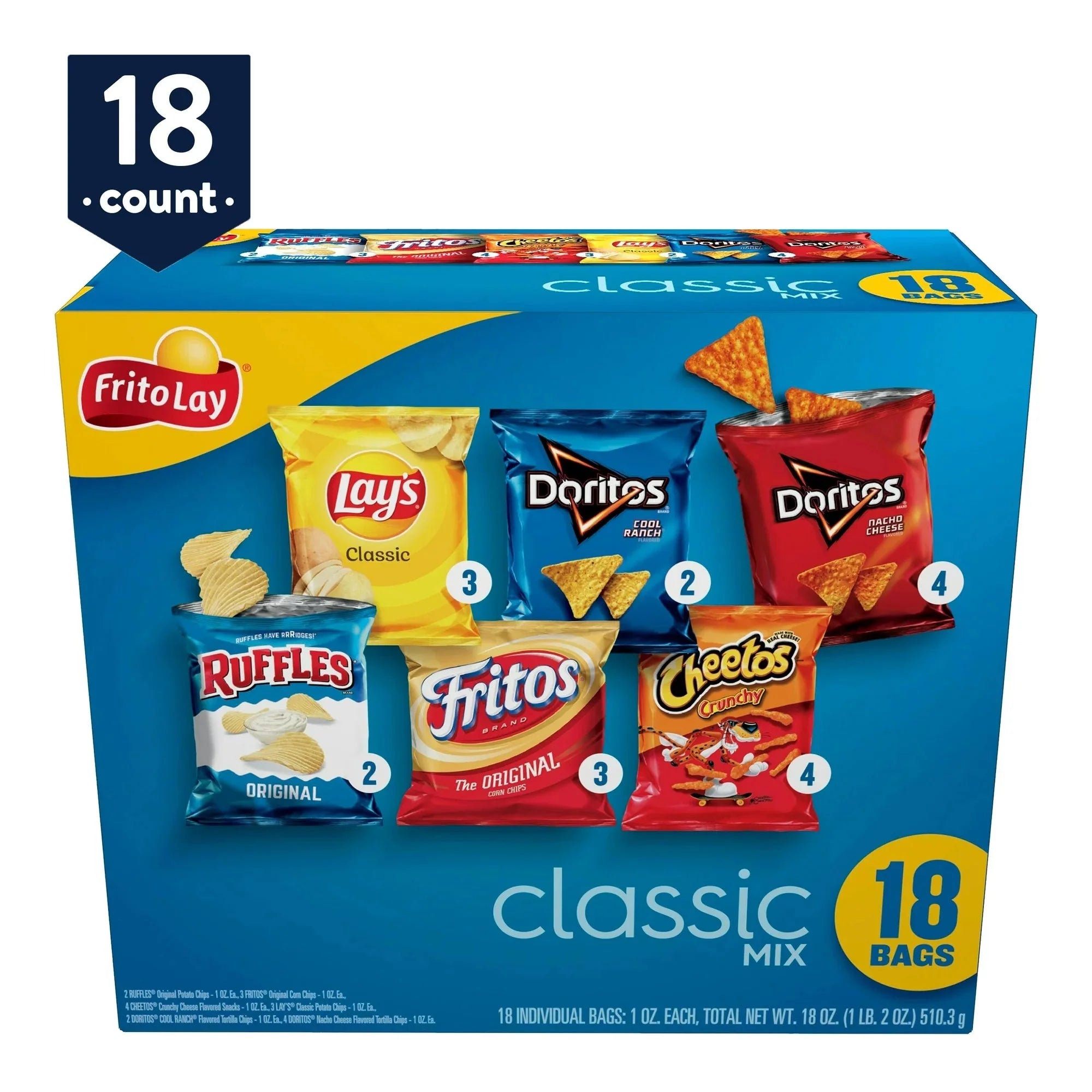 Wholesale prices with free shipping all over United States Frito-Lay Classic Mix Variety Pack, 18 Count - Steven Deals