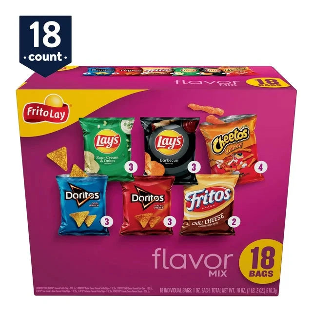 Wholesale prices with free shipping all over United States Frito-Lay Flavor Mix Variety Snack Pack, 18 Count - Steven Deals