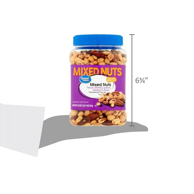 Wholesale prices with free shipping all over United States Great Value Mixed Nuts with Peanuts, 27 oz - Steven Deals