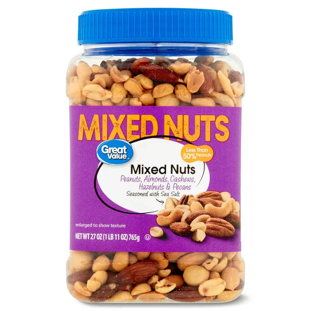 Wholesale prices with free shipping all over United States Great Value Mixed Nuts with Peanuts, 27 oz - Steven Deals