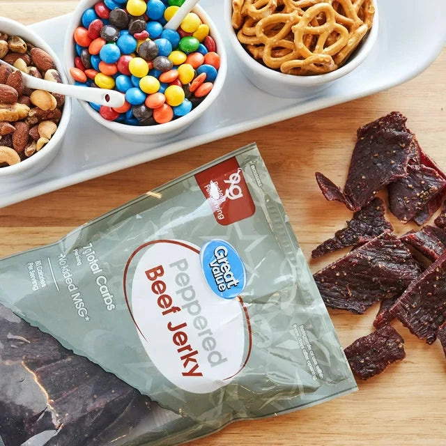 Wholesale prices with free shipping all over United States Great Value Peppered Beef Jerky Value Pack, 10 oz - Steven Deals