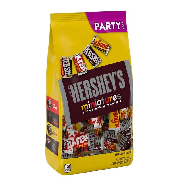 Wholesale prices with free shipping all over United States Hershey's Miniatures Assorted Chocolate Candy, Party Pack 35.9 oz - Steven Deals
