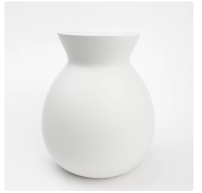 Wholesale prices with free shipping all over United States Mainstays 6.75in x 8in Solid White Finish Ceramic Vase - Steven Deals