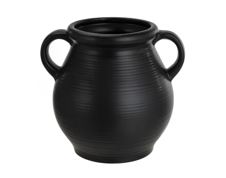 Wholesale prices with free shipping all over United States Mainstays Classic Black Ceramic Tabletop Vase with Ribbed Finish - Steven Deals