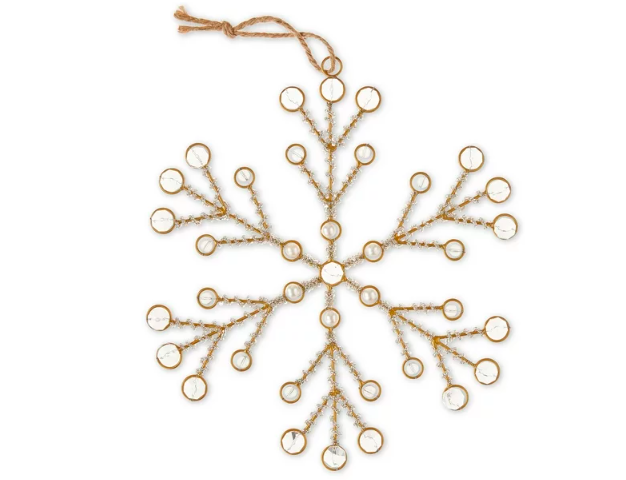 Wholesale prices with free shipping all over United States My Texas House Beaded Snowflake Hanging Ornament Decoration, 10 inch - Steven Deals