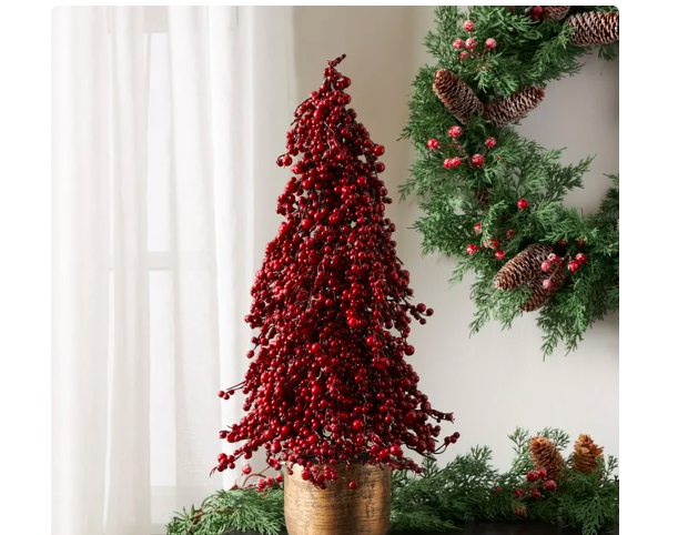 Wholesale prices with free shipping all over United States My Texas House Berry Tree Decoration, Red, 24 inch, 2.65 lb - Steven Deals