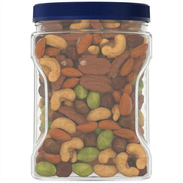 Wholesale prices with free shipping all over United States PLANTERS Deluxe Salted Mixed Nuts, Party Snacks, Plant-Based Protein 34oz (1 Container) - Steven Deals