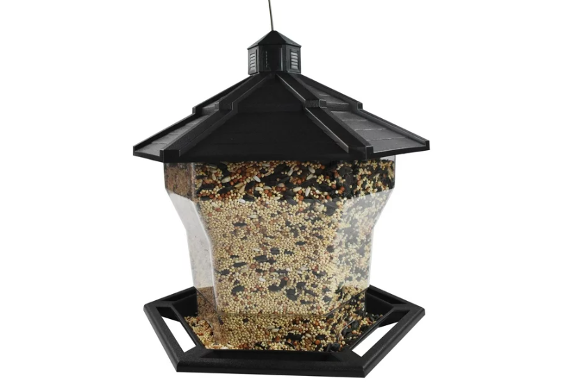 Wholesale prices with free shipping all over United States Pennington Earth Smart, Black Recycled Plastic Hopper Wild Bird Feeder, with Extra Large 6 lb. Capacity - Steven Deals
