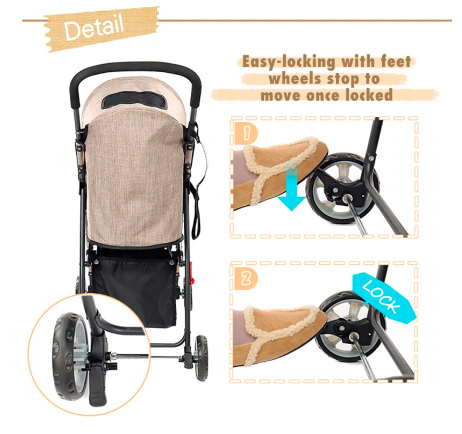 Wholesale prices with free shipping all over United States Pet Dog Cat Stroller Carrier Ultra Lightweight Travel Stroller Compact 360 Rotation Wheel Collapsible Puppy Buggy and Dog Prams - Steven Deals