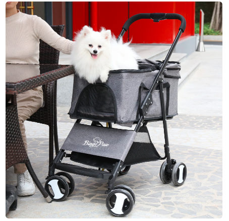 Wholesale prices with free shipping all over United States Pet Stroller Large 4 Wheel Dog Carrier Trailer Pram with Mesh Windows Outdoor Portable Puppy Travel Walk Carrier Load 30kg - Steven Deals