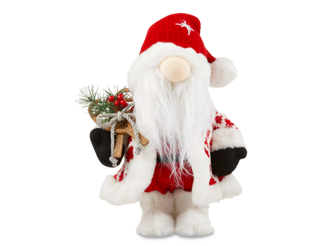 Wholesale prices with free shipping all over United States Red and White Polyester Santa Gnome Decoration, 16 in, by Holiday Time - Steven Deals