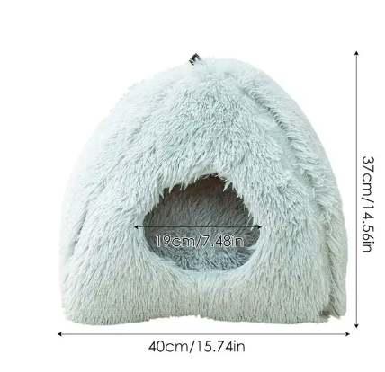 Wholesale prices with free shipping all over United States Semi-enclosed Cat Bed Non-slip Pet Kennel Kitten House Tent Indoor Sleeping Bed Cats Cave Plush Foldable Dogs Nest Pet Supplies - Steven Deals