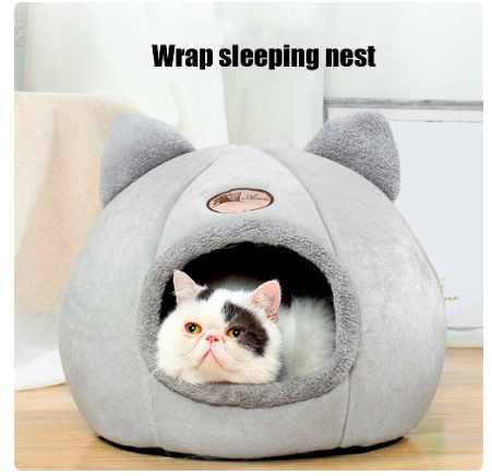 Wholesale prices with free shipping all over United States Small Dog Cat Bed Warm Pet Basket Cozy Kitten Lounger Cushion Cat House Tent Nest Winter Warm Cave Kennel Deep Sleep Pad - Steven Deals