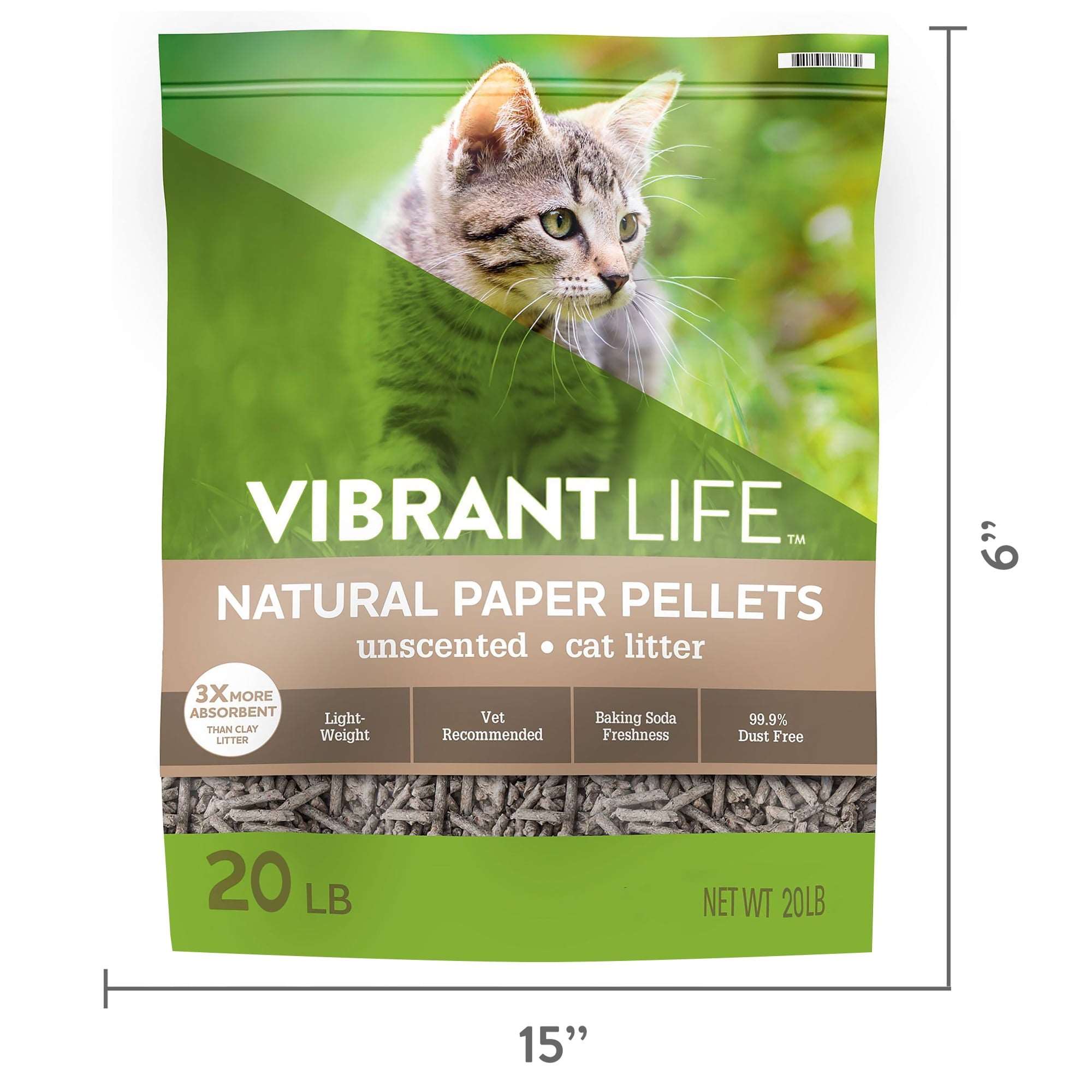 Wholesale prices with free shipping all over United States (2 pack) Vibrant Life Natural Paper Pellets Cat Litter, Unscented, 20 lb - Steven Deals