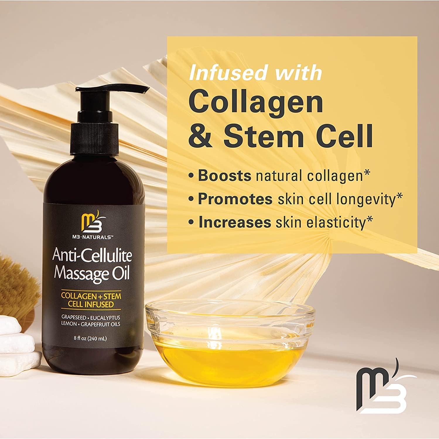 Wholesale prices with free shipping all over United States Anti Cellulite Massage Oil Infused with Collagen and Stem Cell Skin Tightening Body Oil Moisturizing Cellulite Cream Bust Bum Cellulite Scar Cleansing Essential Oil Instant Absorption by M3 Naturals - Steven Deals