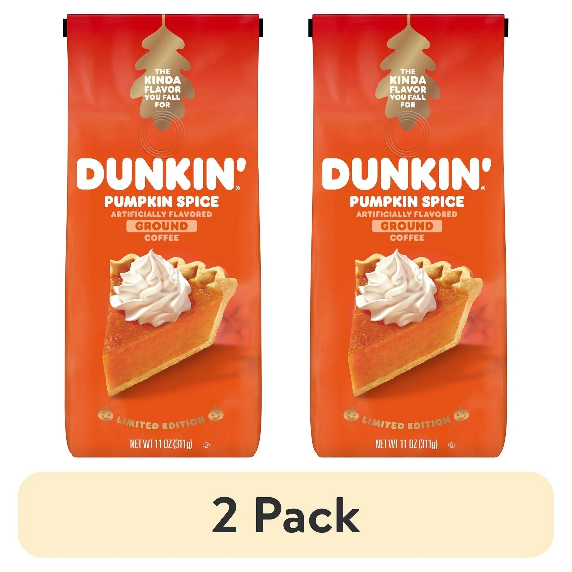 Wholesale prices with free shipping all over United States (2 pack) Dunkin Pumpkin Spice Ground Coffee, Limited Edition Fall Coffee, 11 oz. Bag - Steven Deals