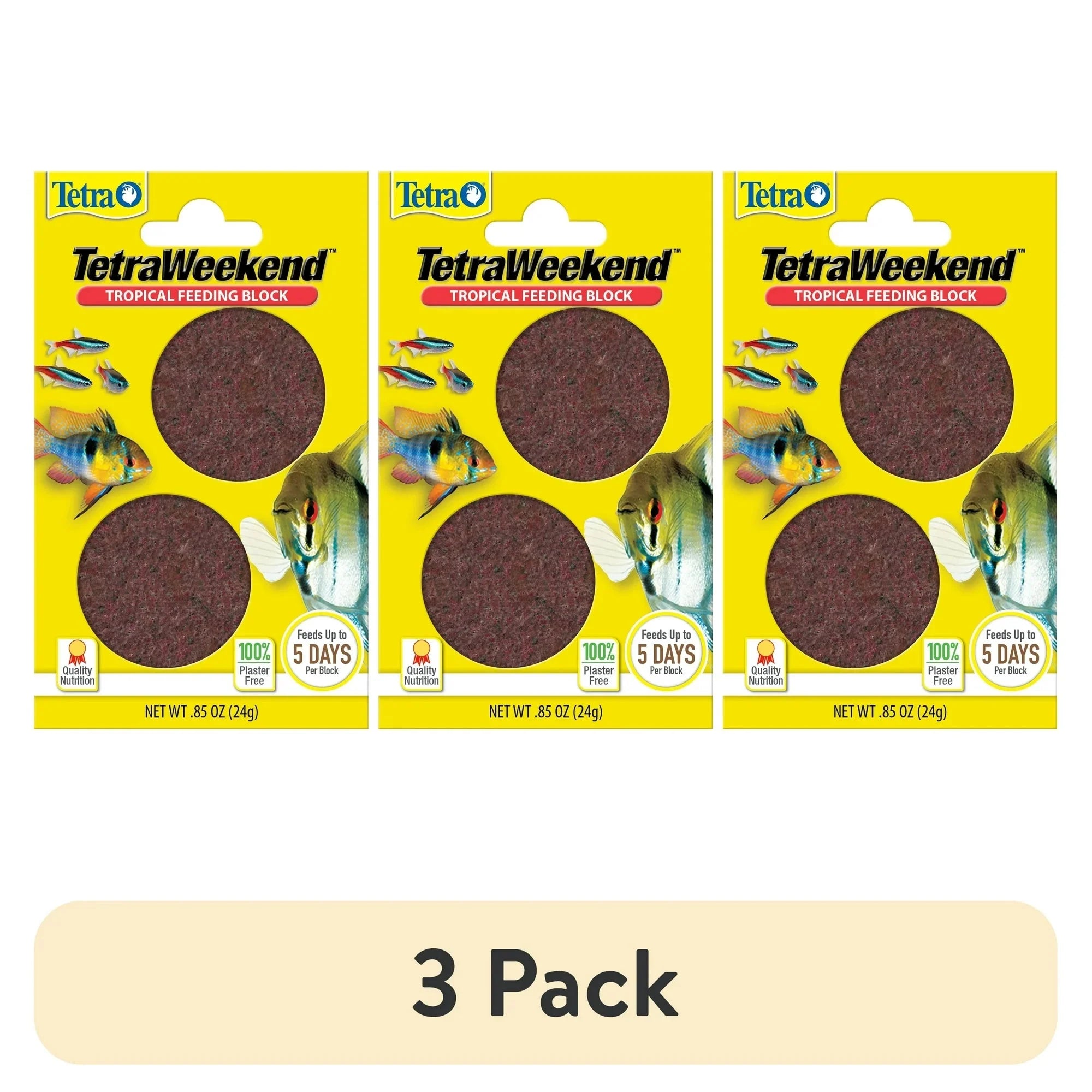 Wholesale prices with free shipping all over United States (3 pack) Tetra Weekend Tropical Feeding Block 0.85 Ounce, Feeds Fish up to 5 Days - Steven Deals