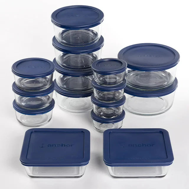 Wholesale prices with free shipping all over United States Anchor Hocking Glass Food Storage Containers with Lids, 30 Piece Set - Steven Deals