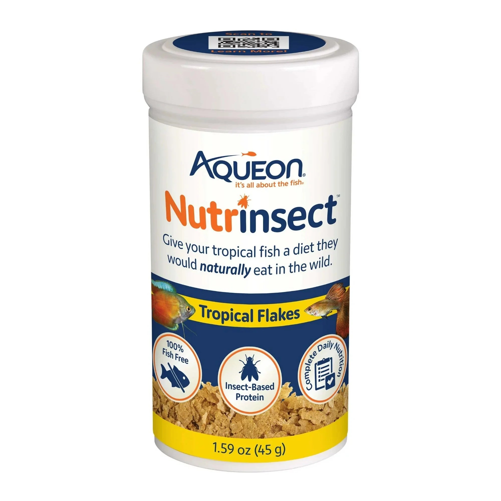 Wholesale prices with free shipping all over United States Aqueon Nutrinsect Fish-Free Fish Food Tropical Flakes 1.59 oz - Steven Deals