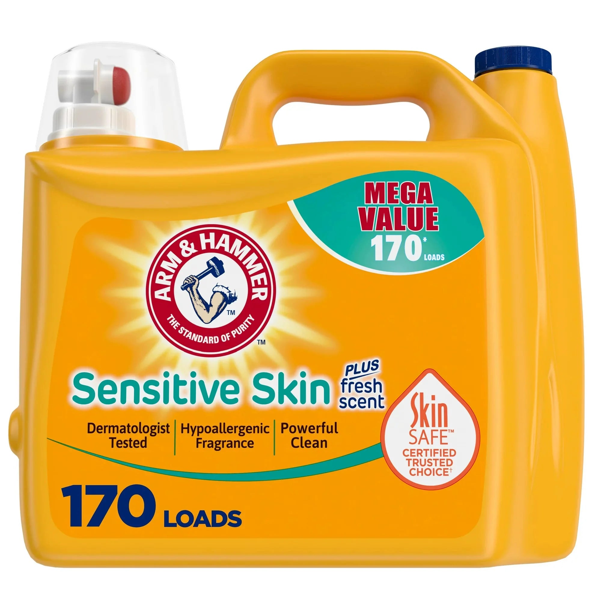 Wholesale prices with free shipping all over United States Arm & Hammer Sensitive Skin Plus Fresh Scent Liquid Laundry Detergent, 170 fl oz, 170 Loads - Steven Deals