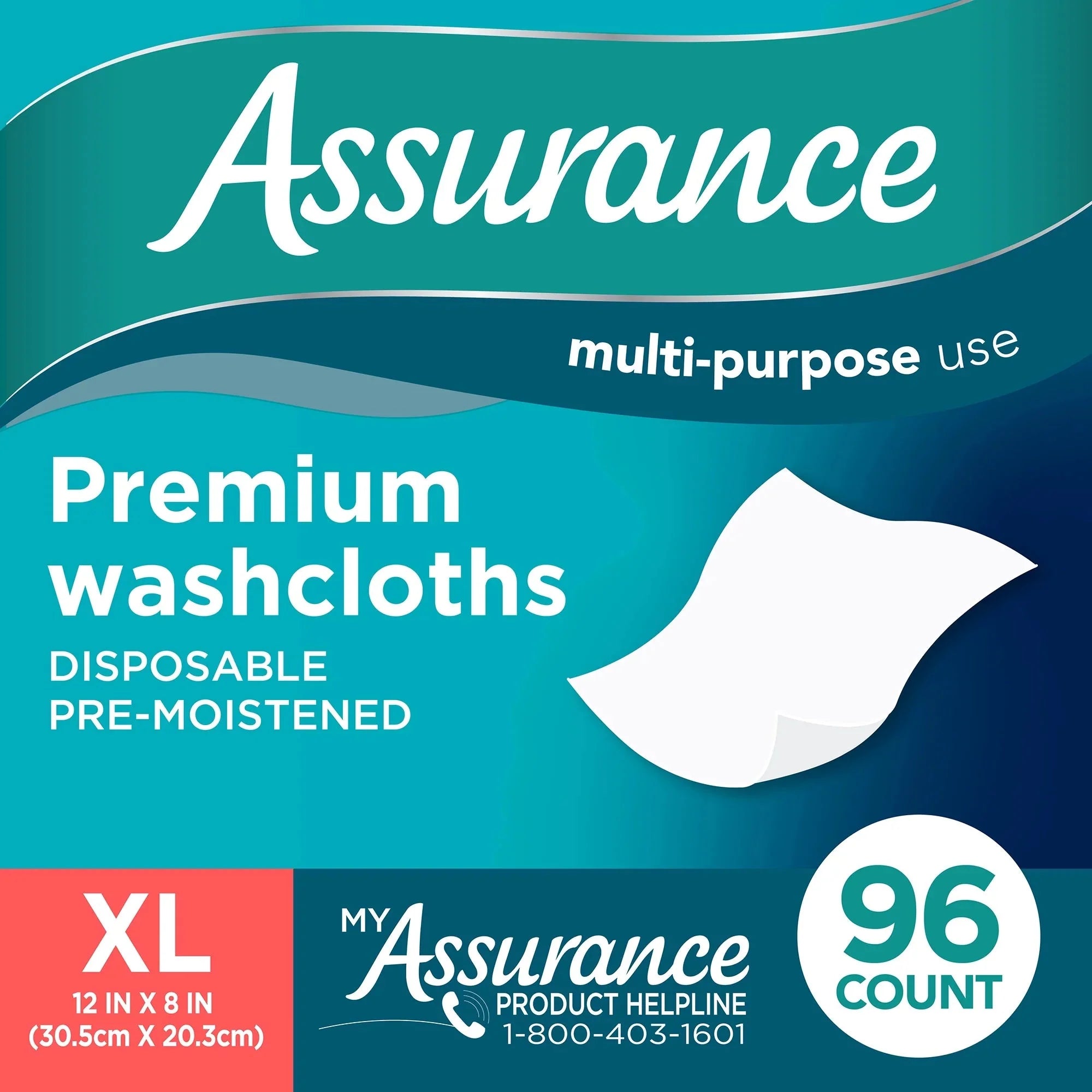 Wholesale prices with free shipping all over United States Assurance Premium Disposable Washcloths, XL (96 Count) - Steven Deals
