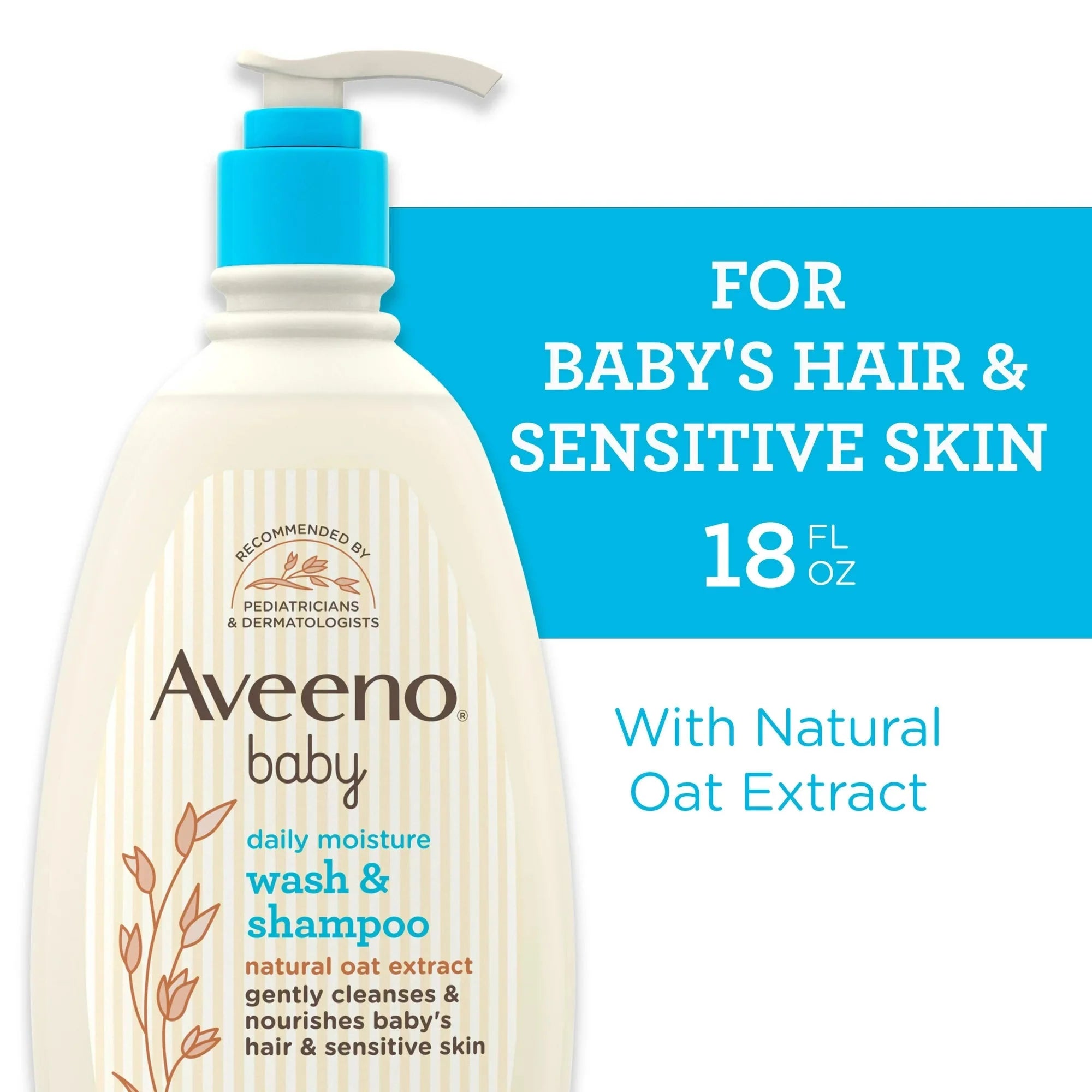 Wholesale prices with free shipping all over United States Aveeno Baby Daily Moisture Body Wash & Shampoo, Liquid Soap, Oat Extract, 18 fl. oz - Steven Deals