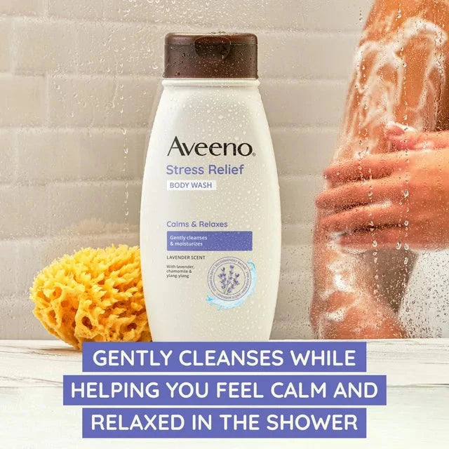 Wholesale prices with free shipping all over United States Aveeno Stress Relief Soap Free Body Wash with Prebiotic Oat, Lavender Scented Shower Gel, 33 oz - Steven Deals
