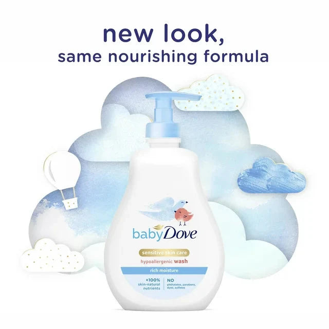 Wholesale prices with free shipping all over United States Baby Dove Sensitive Skin Care Liquid Baby Body Wash Rich Moisture, Hypoallergenic and Tear-Free, 13 oz - Steven Deals