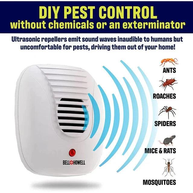 Wholesale prices with free shipping all over United States Bell+Howell Pest Repeller Ultrasonic Pest Repeller 4 Pcs Pest Repellent for Ants Rats Roaches Spiders and more - Steven Deals