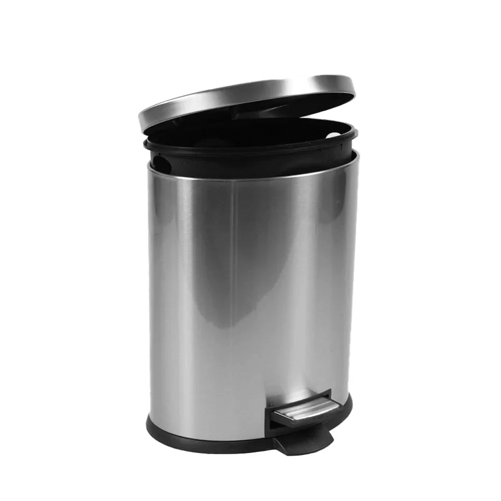 Wholesale prices with free shipping all over United States Better Homes & Gardens 1.3 Gallon Trash Can, Oval Bathroom Trash Can, Stainless Steel - Steven Deals