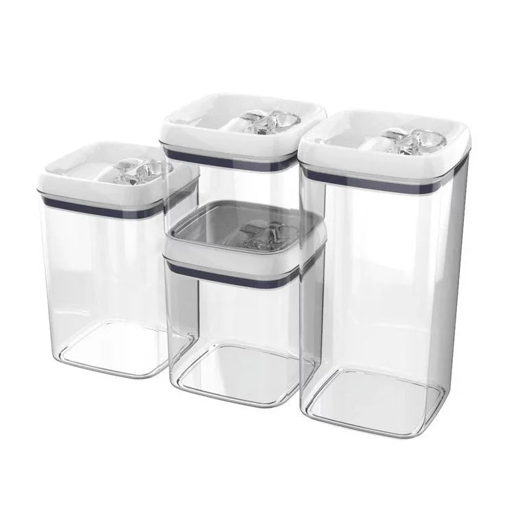 Wholesale prices with free shipping all over United States Better Homes & Gardens Canister Pack of 4, Flip Tite Square Food Storage Set - Steven Deals
