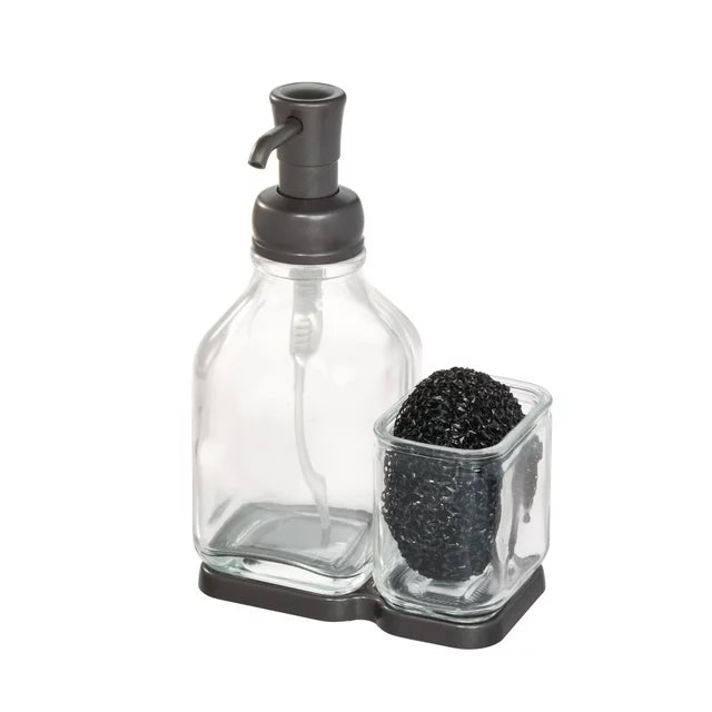 Wholesale prices with free shipping all over United States Better Homes & Gardens Countertop Glass Soap Pump & Sponge Caddy, 8.25