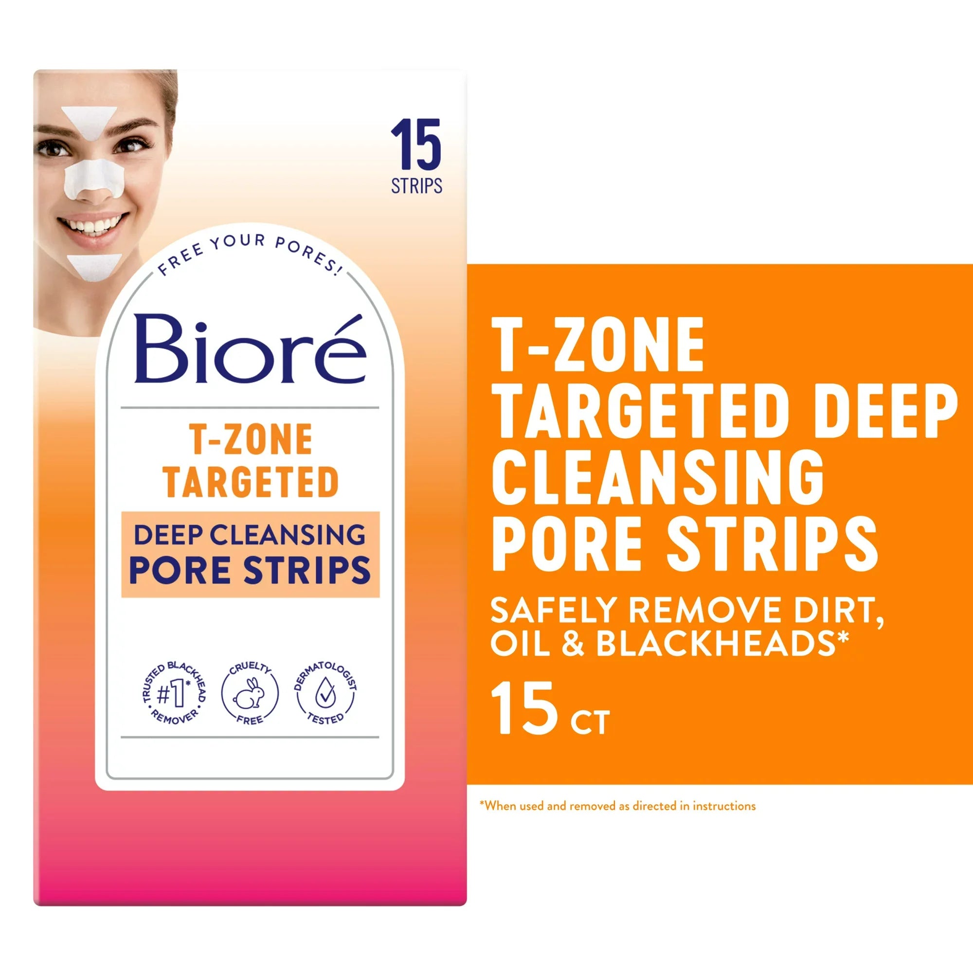 Wholesale prices with free shipping all over United States Biore T-Zone Targeted Deep Cleansing Blackhead Remover Pore Strips, 5 Nose + 5 Face + 5 Chin Strips, 15 Ct - Steven Deals