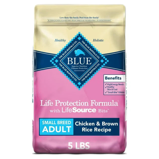 Wholesale prices with free shipping all over United States Blue Buffalo Life Protection Formula Small Breed Chicken and Brown Rice Dry Dog Food for Adult Dogs, Whole Grain, 5 lb. Bag - Steven Deals