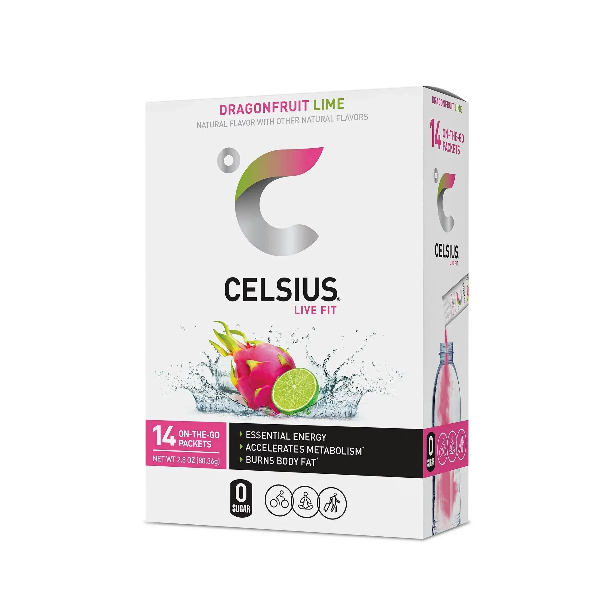 Wholesale prices with free shipping all over United States CELSIUS on-the-go Essential Energy Drink Mix, Dragonfruit Lime (14 Stick Pack) - Steven Deals