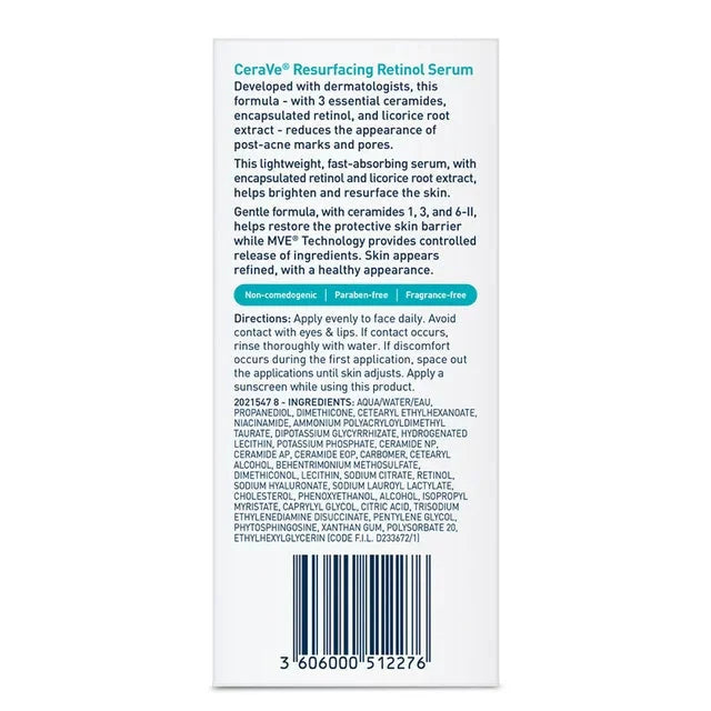Wholesale prices with free shipping all over United States CeraVe Acne Resurfacing Retinol Face Serum with Retinol & Niacinamide for Acne Prone Skin, 1 fl oz - Steven Deals