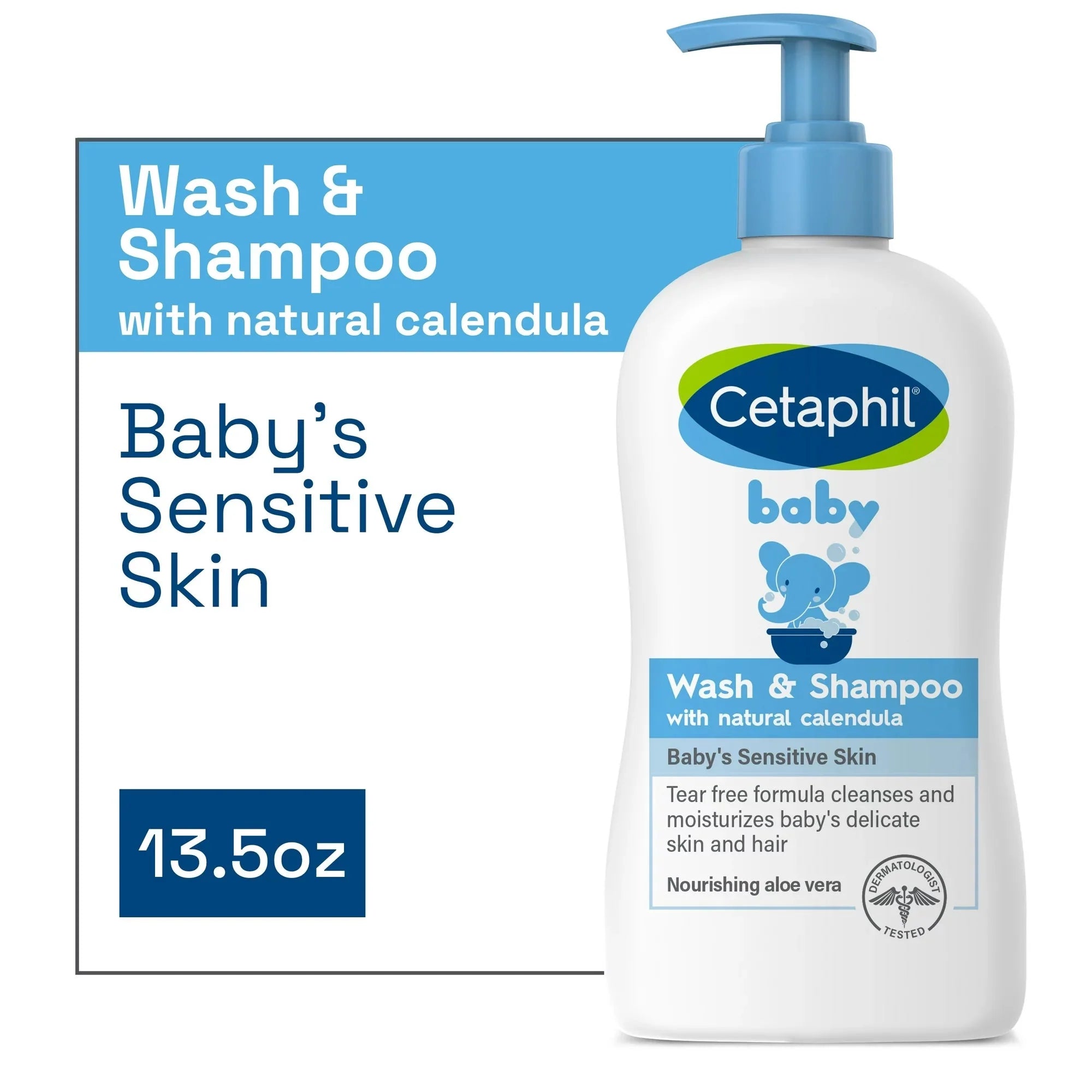 Wholesale prices with free shipping all over United States Cetaphil Baby Wash & Shampoo with Organic Calendula, Tear Free, Paraben, 13.5 oz - Steven Deals