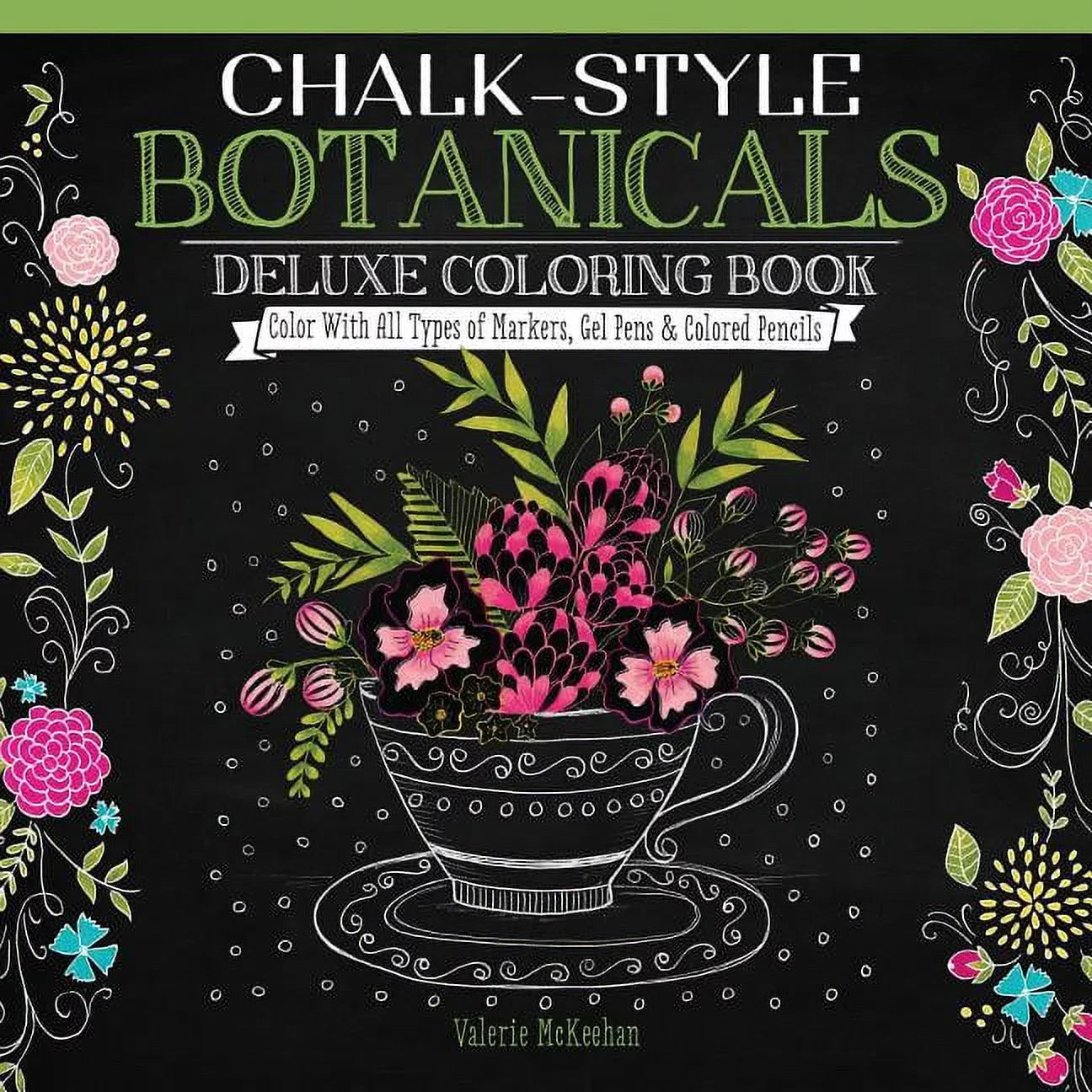 Wholesale prices with free shipping all over United States Chalk-Style Botanicals Deluxe Coloring Book: Color With All Types of Markers, Gel Pens Colored Pencils - Steven Deals