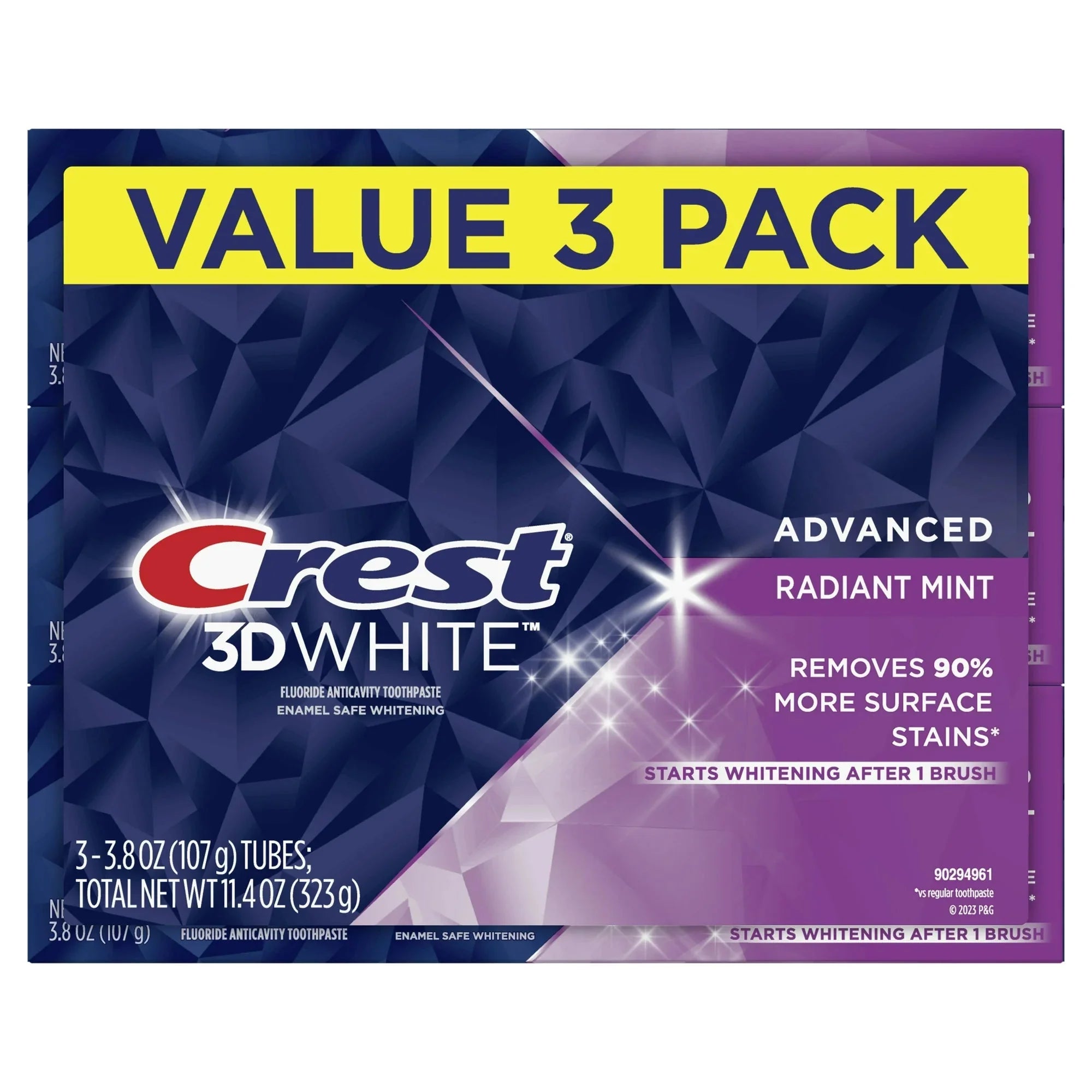Wholesale prices with free shipping all over United States Crest 3D White Advanced Radiant Mint Toothpaste, 3.8 oz, 3 Count - Steven Deals