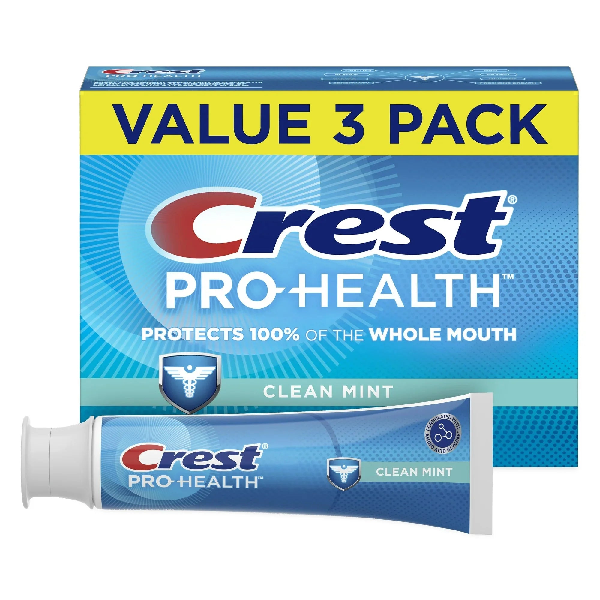 Wholesale prices with free shipping all over United States Crest Pro-Health Clean Mint Toothpaste (4.3oz) Triple Pack - Steven Deals