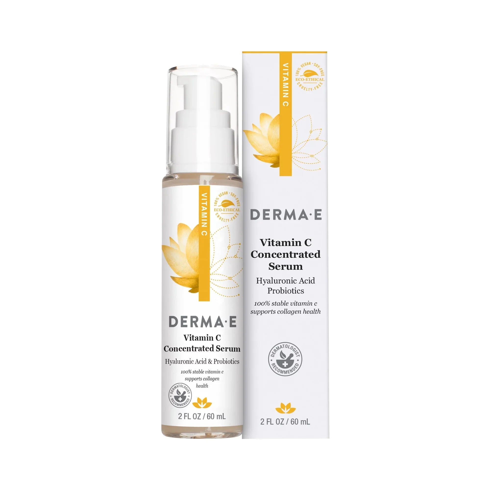 Wholesale prices with free shipping all over United States DERMA E Vitamin C Serum for Face with Hyaluronic Acid, Concentrated Brightening Serum, Vegan, 2 oz - Steven Deals