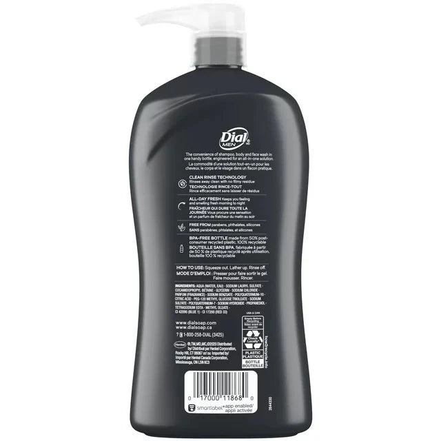 Wholesale prices with free shipping all over United States Dial Men 3in1 Body, Hair and Face Wash, Ultimate Clean, 32 fl oz - Steven Deals