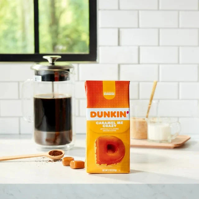 Wholesale prices with free shipping all over United States Dunkin Caramel Me Crazy Ground Coffee, 11 Ounces - Steven Deals