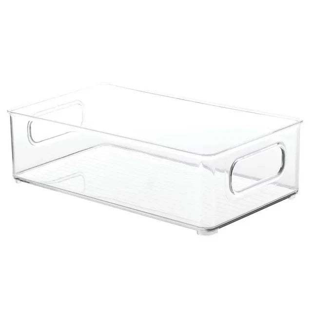 Wholesale prices with free shipping all over United States EatEx 2 Pack Clear Plastic Home & Office Storage Organizer Bin with Handles - Stackable Containers For Office, Pens, Pencils, Desks, Drawer, Workspace, Box For Supplies, Markers, Tape - Steven Deals