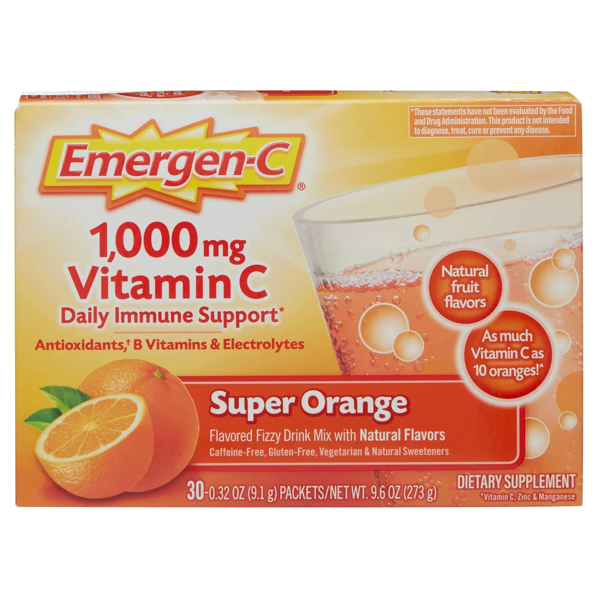 Wholesale prices with free shipping all over United States Emergen-C 1000Mg Vitamin C Powder for Immune Support Super Orange - 30 Ct - Steven Deals