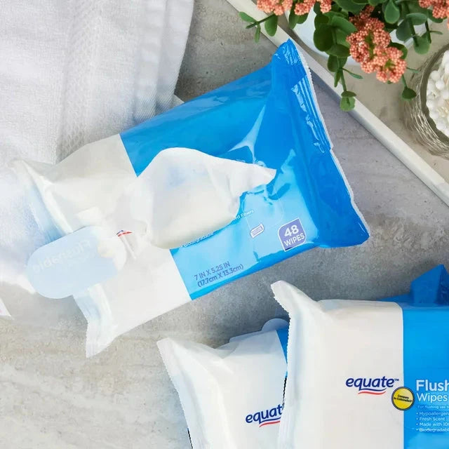 Wholesale prices with free shipping all over United States Equate Fresh Scent Flushable Wipes, 5 Resealable Packs (240 Total Wipes) - Steven Deals