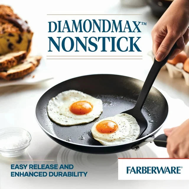 Wholesale prices with free shipping all over United States Farberware 3-Piece Easy Clean Aluminum Non-Stick Frying Pan, Fry Pan, Skillet Set, Black - Steven Deals