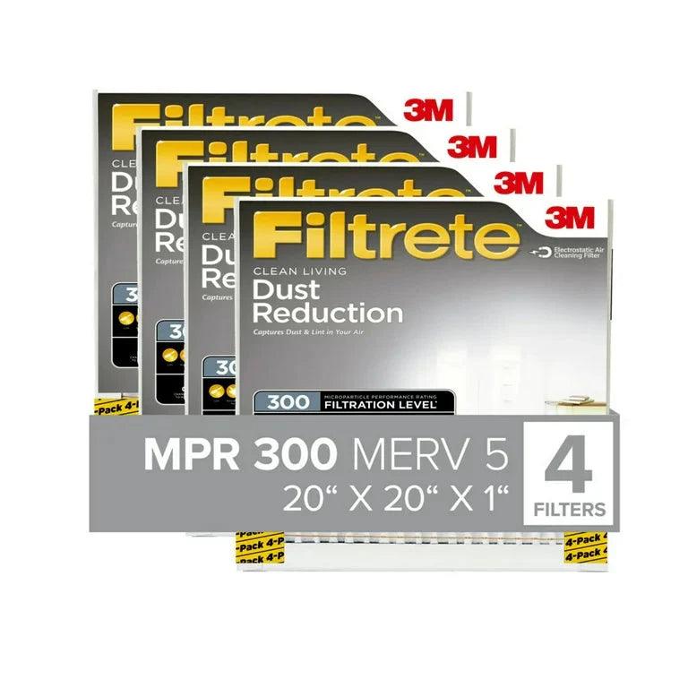 Wholesale prices with free shipping all over United States Filtrete 20x20x1 Air Filter, MPR 300 MERV 5, Clean Living Dust Reduction, 4 Filters - Steven Deals