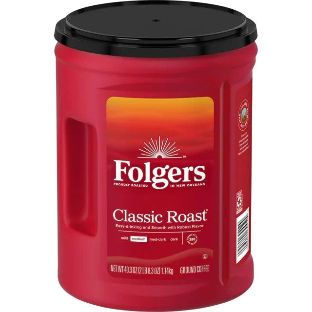 Wholesale prices with free shipping all over United States Folgers Classic Roast Ground Coffee, 40.3-Ounce - Steven Deals