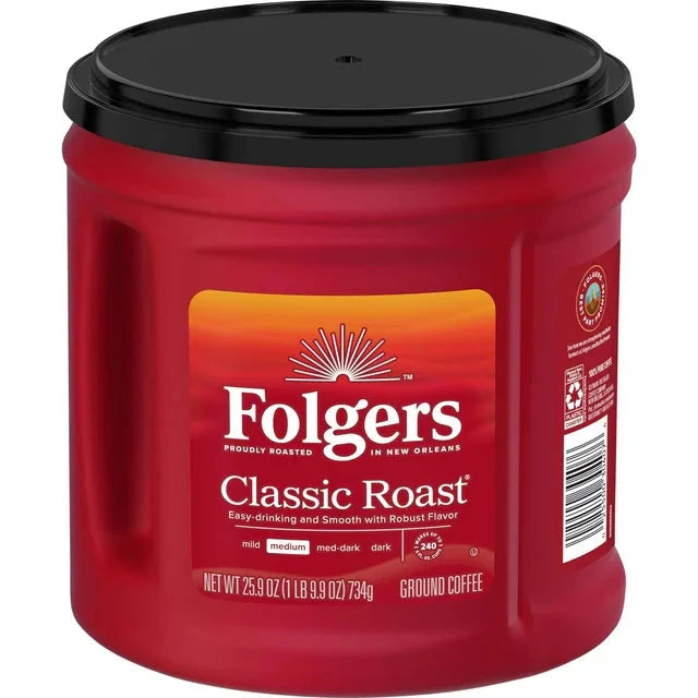 Wholesale prices with free shipping all over United States Folgers Classic Roast Ground Coffee, Medium Roast Coffee, 25.9 Ounce Canister - Steven Deals
